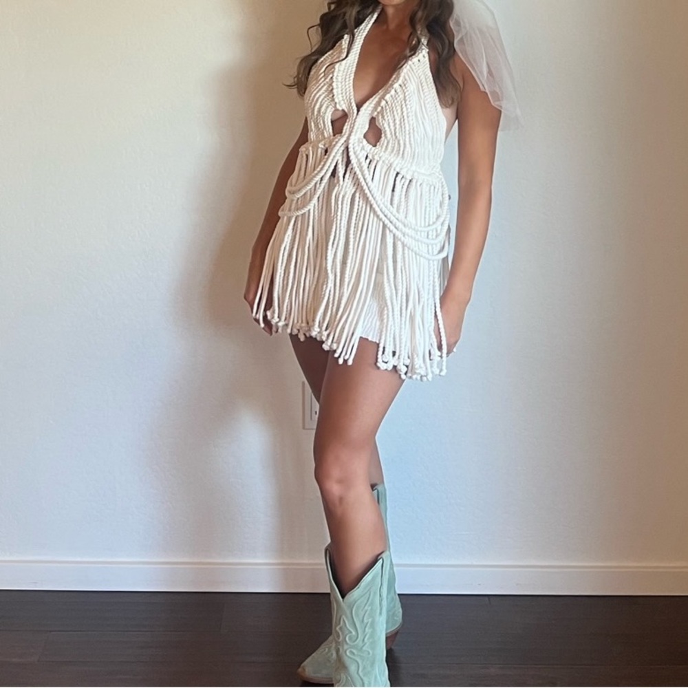 Cara Mini Set - Bone Macrame set 2 piece white CHIC LE FRIQUE